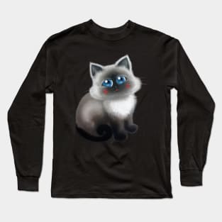 Lovely Black Sitting Cat Long Sleeve T-Shirt